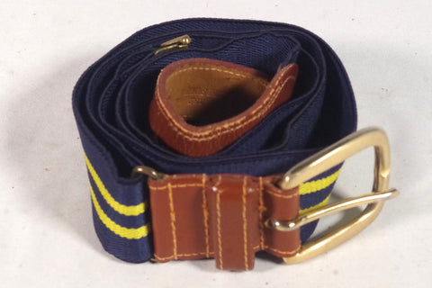 Bold Brooks Brothers Elastic and Leather Belt - Size 44